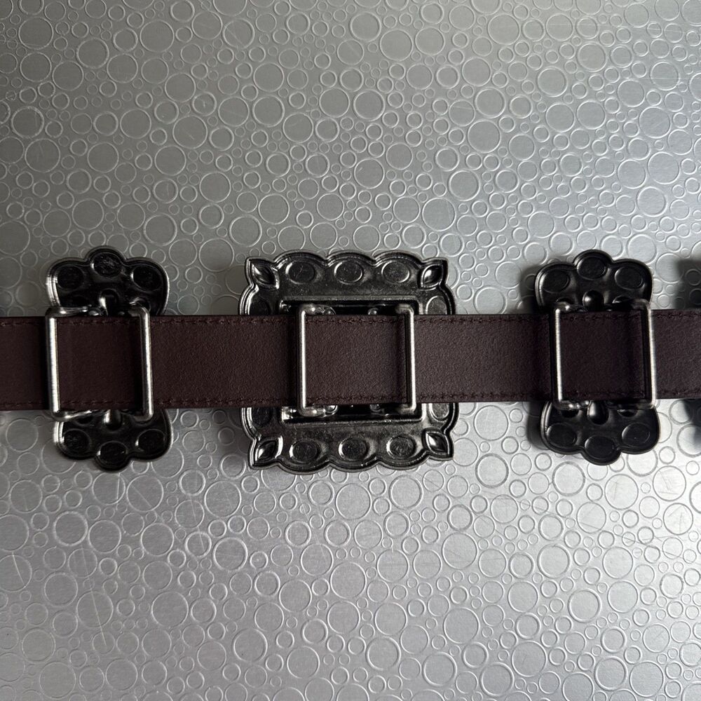NWT Lucky & Blessed Turquoise Concho Tool Leather Belt - S Runs Bigger Dust Bag - Picture 8 of 14